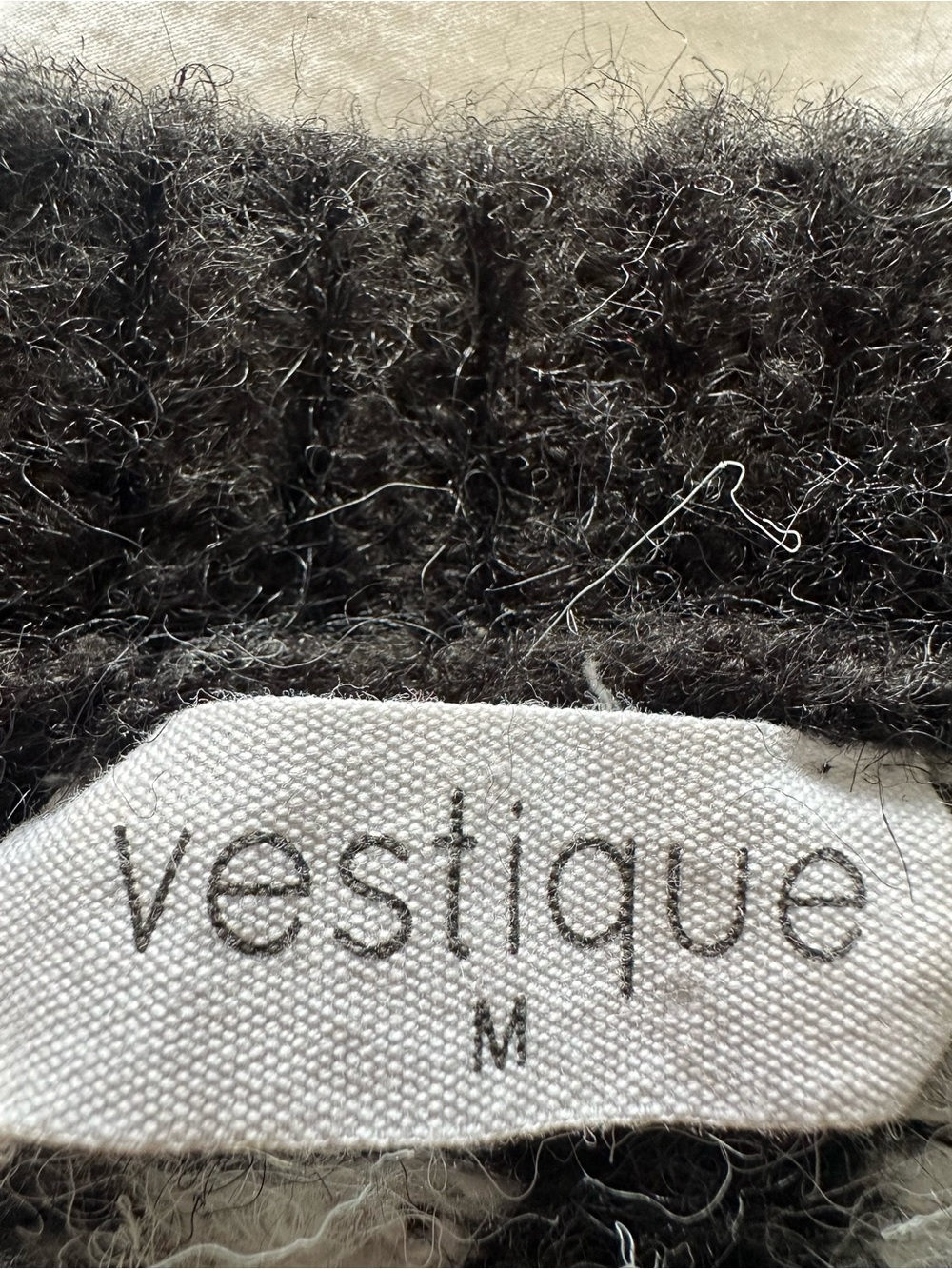 vestique Black and White Checker Knit Sleeveless Sweater Vest, size medium - Picture 8 of 12